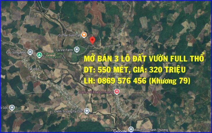 MỞ BÁN ĐẤT VƯỜN GIÁP SUỐI TẠI KHÁNH VĨNH, KHÁNH HOÀ