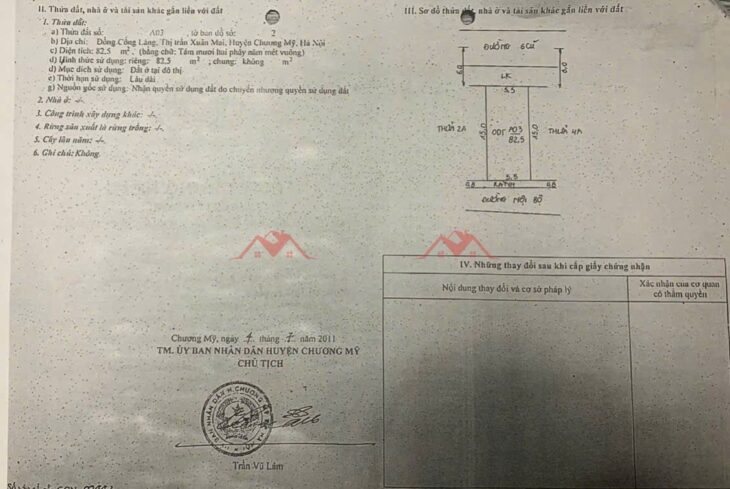 SIÊU PHẨM GIÁ 3,6 TỶ ĐẤT TẠI TT XUÂN MAI-CHƯƠNG MỸ D/T:82,5M