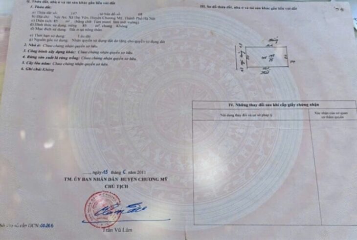 SIÊU PHẨM GIÁ 3,4 TỶ NHÀ TẠI ĐẠI YÊN-CHƯƠNG MỸ D/T:85M