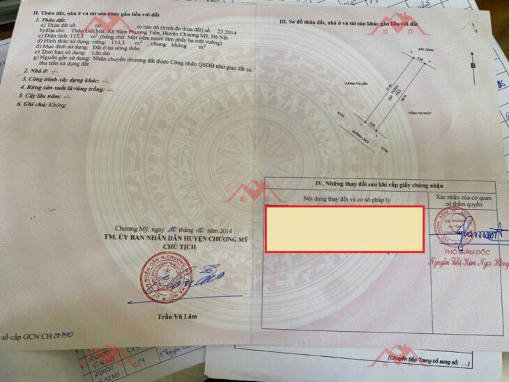 SIÊU PHẨM GIÁ 1,4 TỶ ĐẤT TẠI NAM PHƯƠNG TIẾN-CHƯƠNG MỸ D/T:115,3M