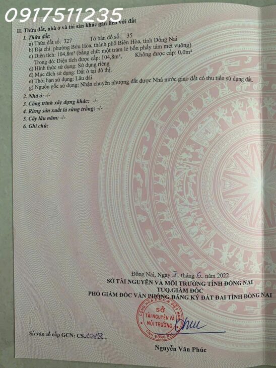 Bán đất phường Bửu Hòa thành phố Biên Hòa gần trường học Trần Văn Ơn. nhìn qua siêu thị aeonmall