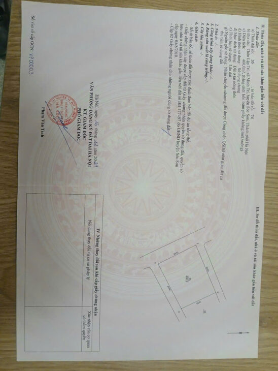 100 mv full thổ cư Lập Trí – Minh Trí – Sóc Sơn HN Mặt tiền = Hậu: 5,75 mv Lô góc thông tứ tung