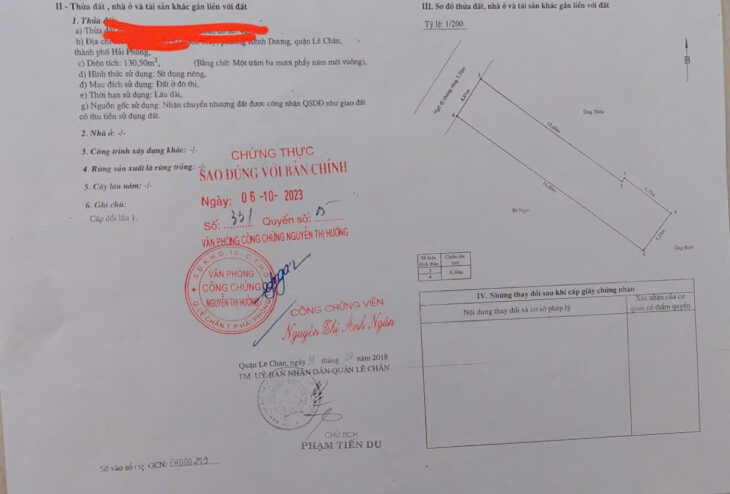 Đất mặt đường Hào Khê – Lạch Tray, 130m, ngang 4.8m, Giá 7.5 tỉ kinh doanh đẹp