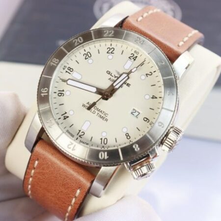 ĐH Nam : Glycine Airman Purist GTM – Dây da, Automatic – 3 Kim – Size 44mm – Mới 99%…