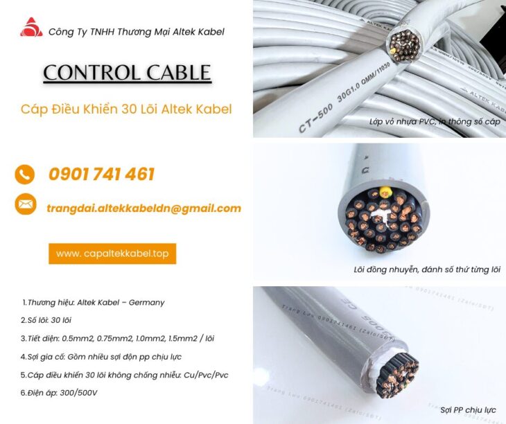 Cáp Điều Khiển 30 Lõi Altek Kabel