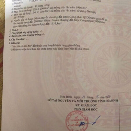 ĐẤT ĐẸP – GIÁ TỐT – Vị Trí Đắc Địa Tại Xóm Tiện, Xã Thung Nai, Huyện Cao Phong, Tỉnh Hoà Bình