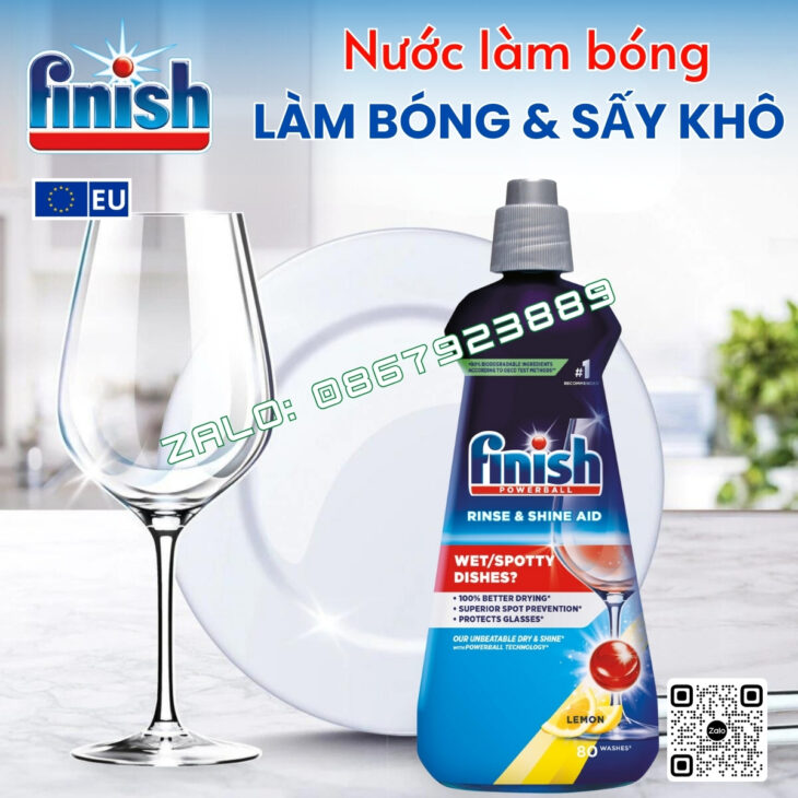 CHẤT TRỢ RỬA CHUYÊN DÙNG CHO MÁY RỬA BÁT FINISH – MUỐI LÀM MỀM NƯỚC, NƯỚC LÀM BÓNG TRỢ XẢ
