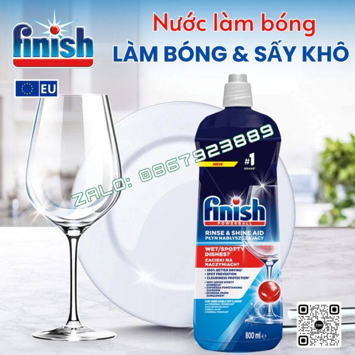 CHẤT TRỢ RỬA CHUYÊN DÙNG CHO MÁY RỬA BÁT FINISH – MUỐI LÀM MỀM NƯỚC, NƯỚC LÀM BÓNG TRỢ XẢ