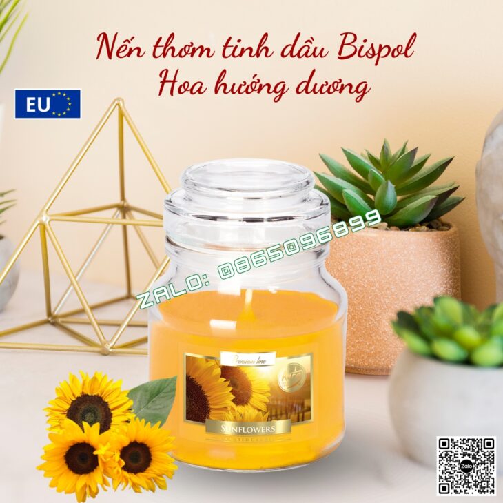 NẾN THƠM CAO CẤP BISPOL 120g, DECOR TRANG TRÍ, HỖ TRỢ KHỬ MÙI THƠM PHÒNG, QUÀ TẶNG CAO CẤP