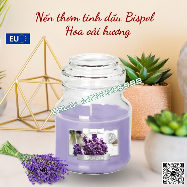 NẾN THƠM CAO CẤP BISPOL 120g, DECOR TRANG TRÍ, HỖ TRỢ KHỬ MÙI THƠM PHÒNG, QUÀ TẶNG CAO CẤP
