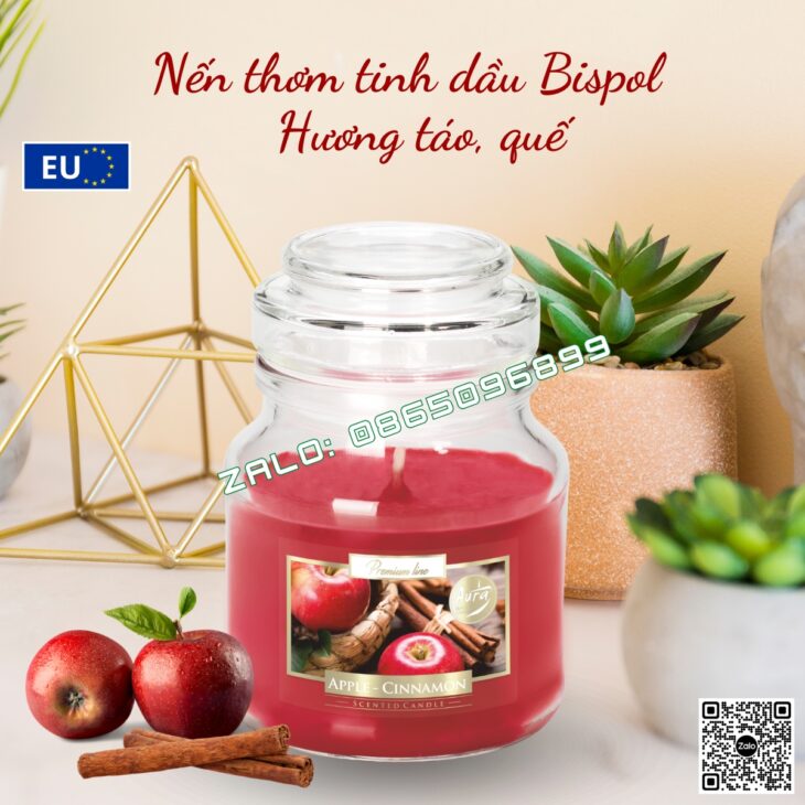 NẾN THƠM CAO CẤP BISPOL 120g, DECOR TRANG TRÍ, HỖ TRỢ KHỬ MÙI THƠM PHÒNG, QUÀ TẶNG CAO CẤP