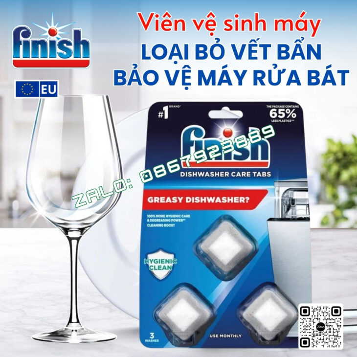 VỆ SINH MÁY RỬA BÁT FINISH, HÀNG CHÍNH HÃNG NHẬP KHẨU CHÂU ÂU, LÀM SẠCH MẠNH MẼ, BẢO VỆ MÁY RỬA BÁT