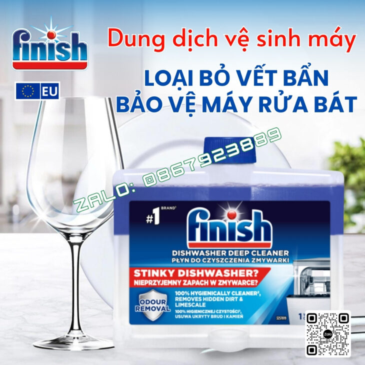 VỆ SINH MÁY RỬA BÁT FINISH, HÀNG CHÍNH HÃNG NHẬP KHẨU CHÂU ÂU, LÀM SẠCH MẠNH MẼ, BẢO VỆ MÁY RỬA BÁT