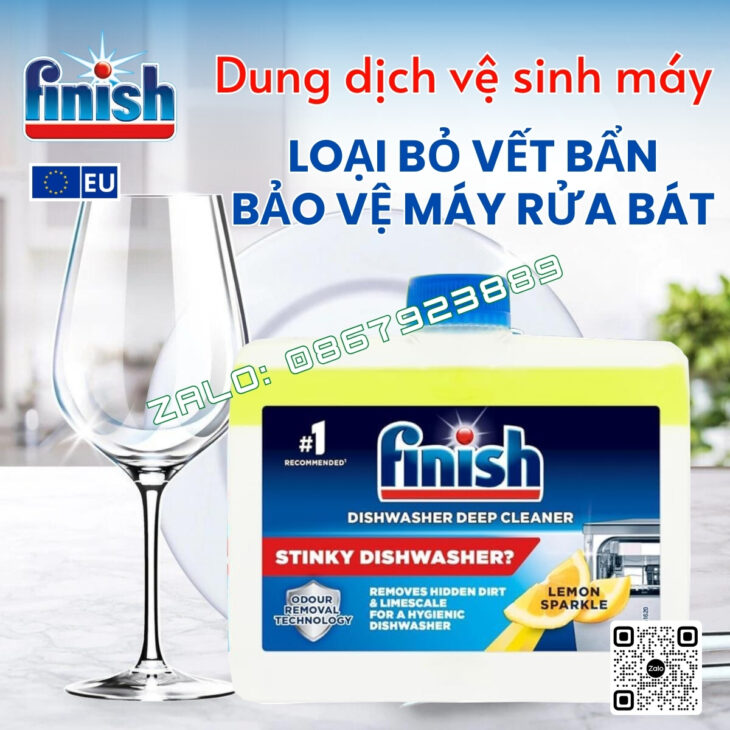 VỆ SINH MÁY RỬA BÁT FINISH, HÀNG CHÍNH HÃNG NHẬP KHẨU CHÂU ÂU, LÀM SẠCH MẠNH MẼ, BẢO VỆ MÁY RỬA BÁT
