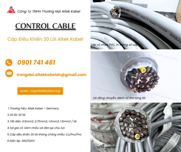 Cáp Điều Khiển 30 Lõi Altek Kabel