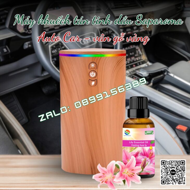 MÁY KHUẾCH TÁN TINH DẦU SAPAROMA AUTO CAR 100ML, THƠM XE, KHỬ MÙI Ô TÔ, PHUN SƯƠNG BÙ ẨM, LED 7 MÀU