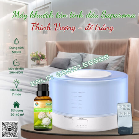 MÁY PHUN SƯƠNG XÔNG TINH DẦU SAPAROMA, HỖ TRỢ KHỬ MÙI, THƠM PHÒNG, BÙ ẨM, XUA ĐUỔI MUỖI, CÔN TRÙNG