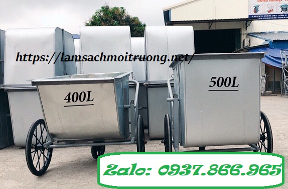 Giá tốt xe gom rác, xe rác inoi 500l có nắp, xe đẩy rác, xe gom rác thải