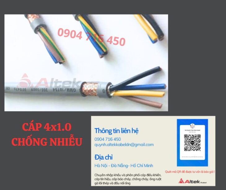 Dây cáp điện 4×1.0 lõi đồng mềm Altek Kabel Hà Nội, Đà Nẵng, Thanh Hóa
