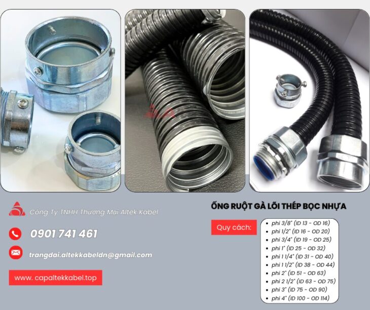 Tổng kho ống ruột gà lõi thép và đầu nối giá sỉ