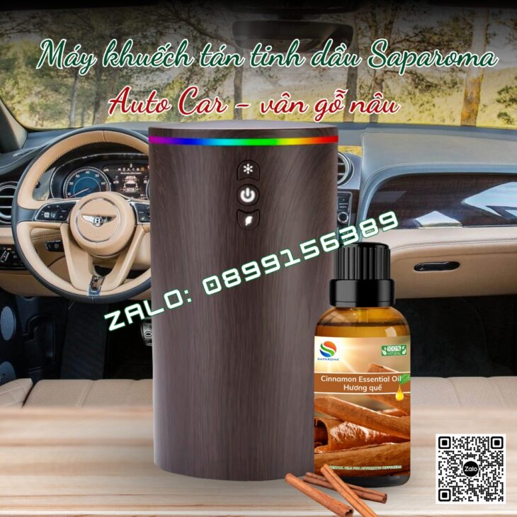 MÁY KHUẾCH TÁN TINH DẦU SAPAROMA AUTO CAR 100ML, THƠM XE, KHỬ MÙI Ô TÔ, PHUN SƯƠNG BÙ ẨM, LED 7 MÀU