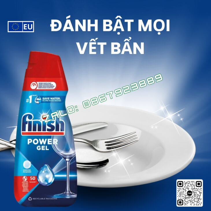 GEL RỬA BÁT FINISH HÀNG CHÍNH HÃNG NHẬP KHẨU CHÂU ÂU, CHUYÊN DÙNG CHO MÁY RỬA BÁT