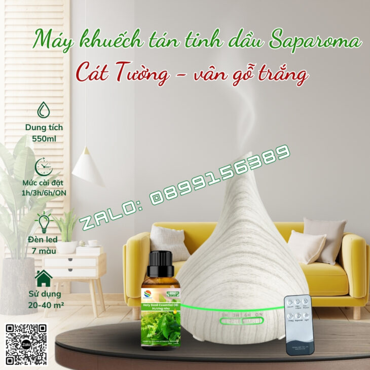 MÁY XÔNG TINH DẦU SAPAROMA, HỖ TRỢ KHỬ MÙI, THƠM PHÒNG, PHUN SƯƠNG BÙ ẨM, XUA ĐUỔI MUỖI, CÔN TRÙNG