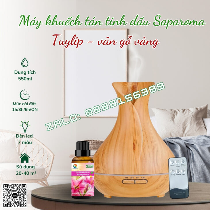 MÁY XÔNG TINH DẦU SAPAROMA, HỖ TRỢ KHỬ MÙI, THƠM PHÒNG, PHUN SƯƠNG BÙ ẨM, XUA ĐUỔI MUỖI, CÔN TRÙNG