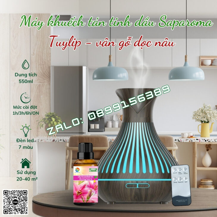 MÁY XÔNG TINH DẦU SAPAROMA, HỖ TRỢ KHỬ MÙI, THƠM PHÒNG, PHUN SƯƠNG BÙ ẨM, XUA ĐUỔI MUỖI, CÔN TRÙNG