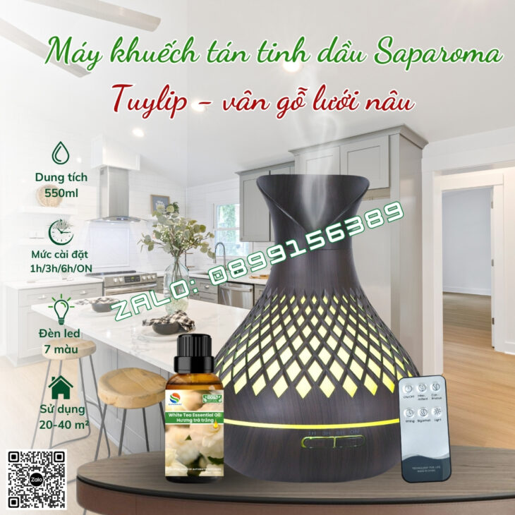 MÁY XÔNG TINH DẦU SAPAROMA, HỖ TRỢ KHỬ MÙI, THƠM PHÒNG, PHUN SƯƠNG BÙ ẨM, XUA ĐUỔI MUỖI, CÔN TRÙNG