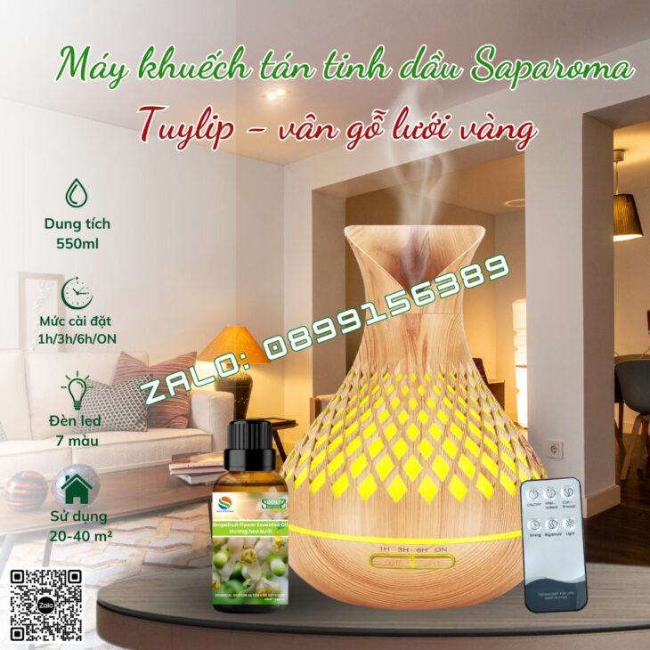 MÁY XÔNG TINH DẦU SAPAROMA, HỖ TRỢ KHỬ MÙI, THƠM PHÒNG, PHUN SƯƠNG BÙ ẨM, XUA ĐUỔI MUỖI, CÔN TRÙNG