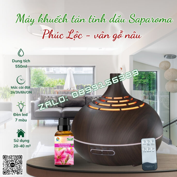 MÁY XÔNG TINH DẦU SAPAROMA, HỖ TRỢ KHỬ MÙI, THƠM PHÒNG, PHUN SƯƠNG BÙ ẨM, XUA ĐUỔI MUỖI, CÔN TRÙNG