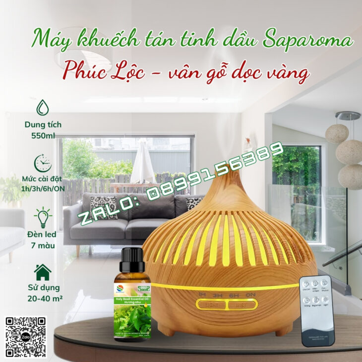 MÁY XÔNG TINH DẦU SAPAROMA, HỖ TRỢ KHỬ MÙI, THƠM PHÒNG, PHUN SƯƠNG BÙ ẨM, XUA ĐUỔI MUỖI, CÔN TRÙNG
