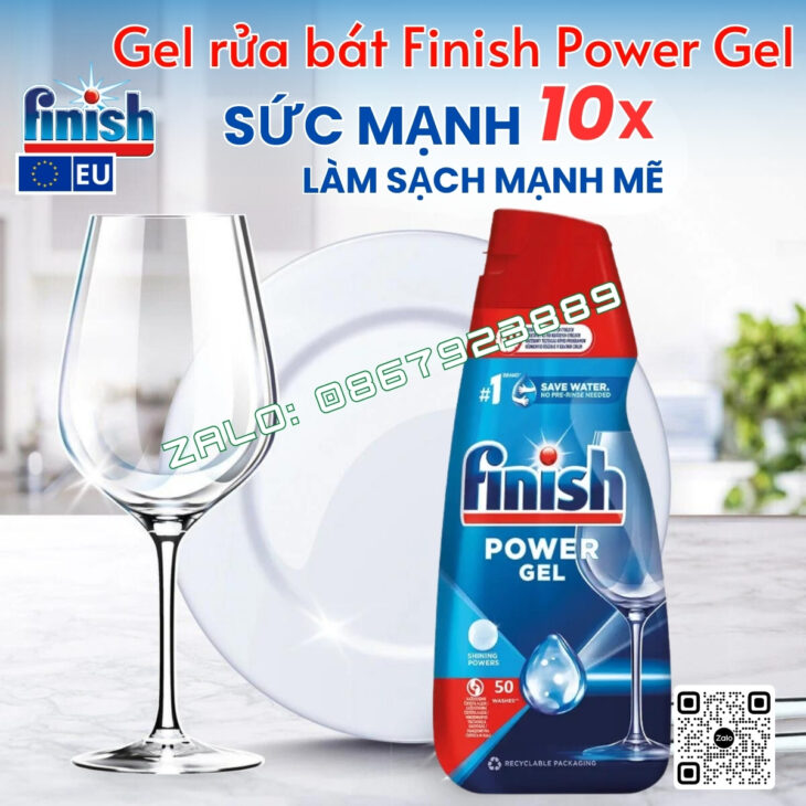 GEL RỬA BÁT FINISH HÀNG CHÍNH HÃNG NHẬP KHẨU CHÂU ÂU, CHUYÊN DÙNG CHO MÁY RỬA BÁT