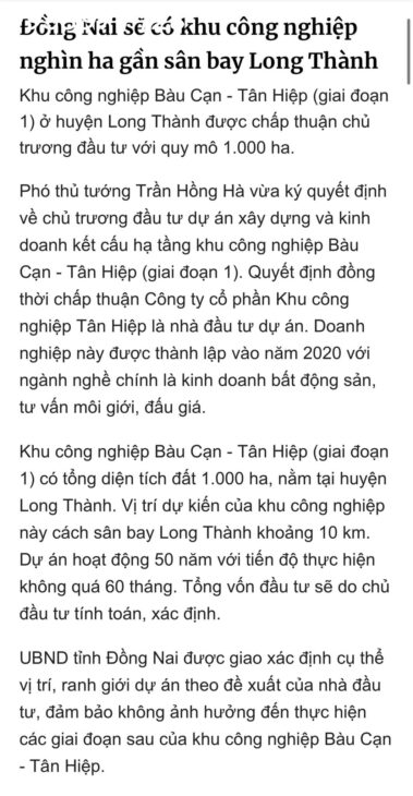 Bán gấp 5 lô liền kề khu trung tâm xã Tân Hiệp – Long Thành – Đồng Nai. Tổng Diện tích :