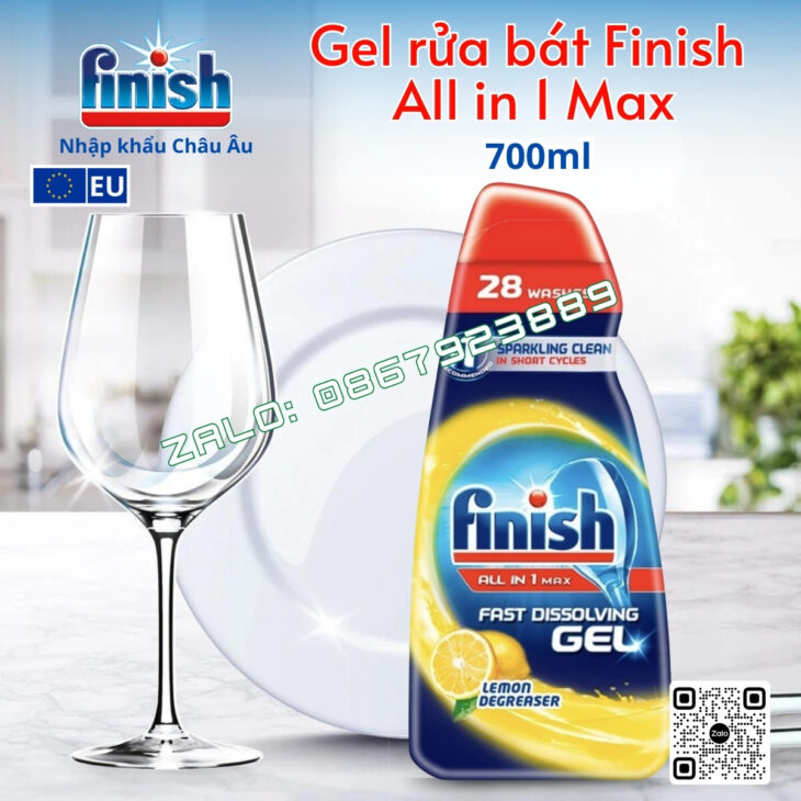 GEL RỬA BÁT FINISH HÀNG CHÍNH HÃNG NHẬP KHẨU CHÂU ÂU, CHUYÊN DÙNG CHO MÁY RỬA BÁT