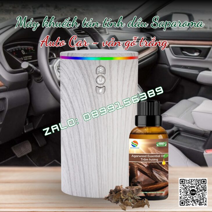 MÁY KHUẾCH TÁN TINH DẦU SAPAROMA AUTO CAR 100ML, THƠM XE, KHỬ MÙI Ô TÔ, PHUN SƯƠNG BÙ ẨM, LED 7 MÀU