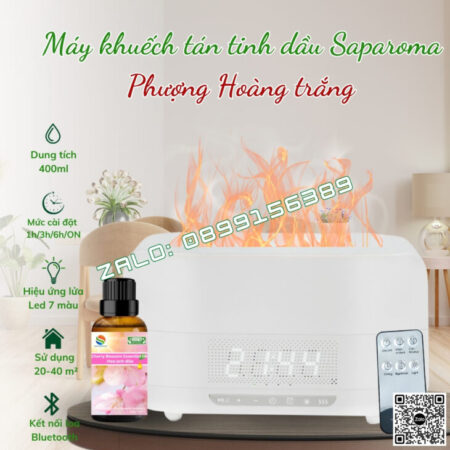 MÁY KHUẾCH TÁN TINH DẦU SAPAROMA, HIỆU ỨNG LỬA, LED 7 MÀU, LOA BLUETOOTH, THƠM PHÒNG, THƯ GIÃN