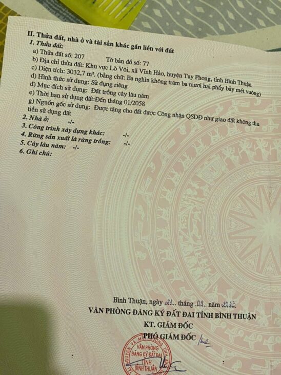 BÁN ĐẤT MẶT TIỀN QUỐC LỘ 1A – TUY PHONG, BÌNH THUẬN – CHÍNH CHỦ