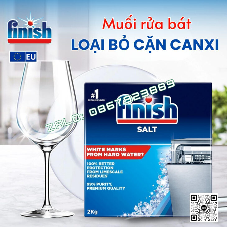 CHẤT TRỢ RỬA CHUYÊN DÙNG CHO MÁY RỬA BÁT FINISH – MUỐI LÀM MỀM NƯỚC, NƯỚC LÀM BÓNG TRỢ XẢ