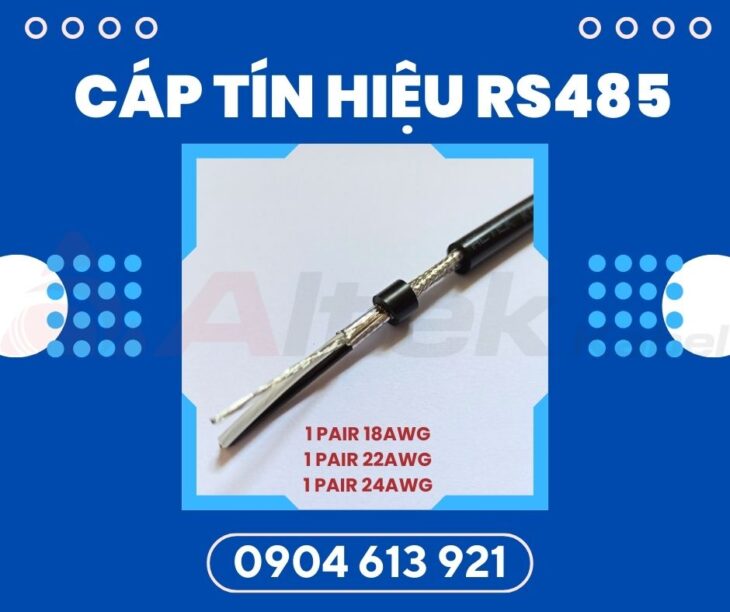 Cáp tín hiệu RS485 2 lớp chống nhiễu 24AWG 1 pair Altek Kabel