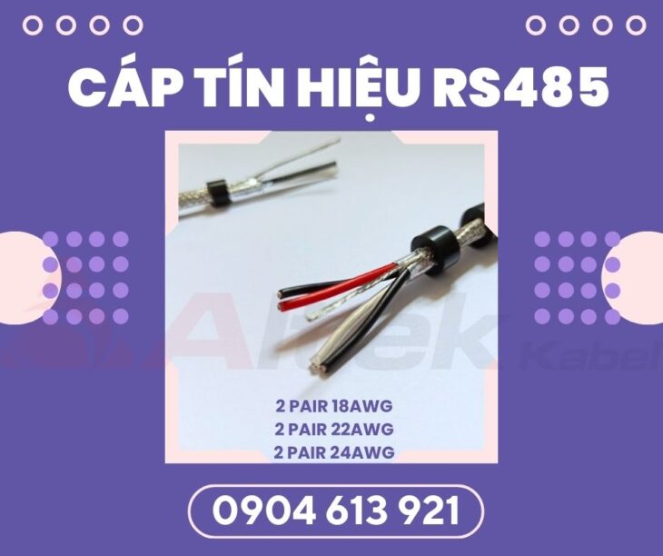 Cáp tín hiệu RS485 2 lớp chống nhiễu 24AWG 1 pair Altek Kabel