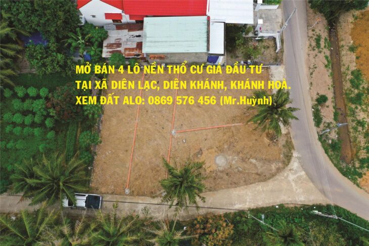 BÁN ĐẤT NỀN XÃ DIÊN LẠC, DIÊN KHÁNH, KHÁNH HOÀ