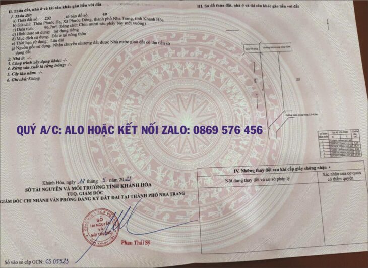 Bán đất nền thổ cư tại xã diên đồng, nha trang, khánh hoà