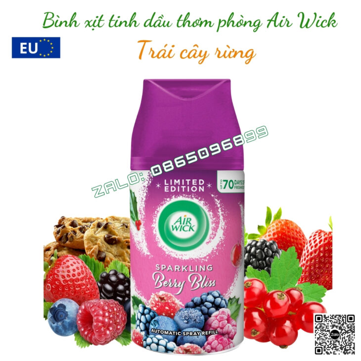 BÌNH XỊT TINH DẦU THIÊN NHIÊN AIR WICK 250ml NHẬP KHẨU CHÂU ÂU, THƠM PHÒNG, HỖ TRỢ KHỬ MÙI