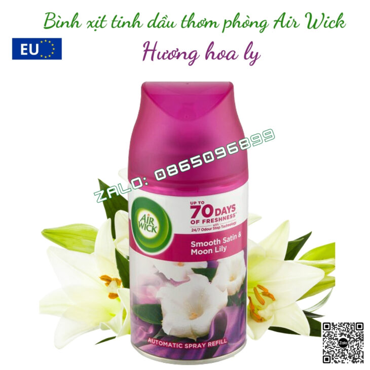 BÌNH XỊT TINH DẦU THIÊN NHIÊN AIR WICK 250ml NHẬP KHẨU CHÂU ÂU, THƠM PHÒNG, HỖ TRỢ KHỬ MÙI