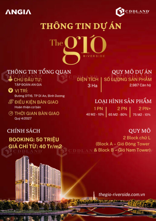 Nhận booking The Gió Riverside của An Gia chỉ 50 triệu/suất canh Metro Suối Tiên chỉ 40tr/m2