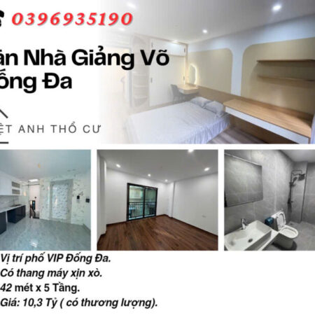 Bán nhà Phố Giảng Võ, Nhà Mới, Ngõ Thoáng,Thang Máy, 42mx5T, Giá: 10.3 Tỷ, Lh: 0396935190.
