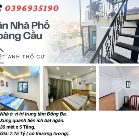 Bán nhà Phố Hoàng Cầu_Dân Xây Ở_ Gần Hồ Sinh Thái_30mx5T_ Giá: 7.15 tỷ_Lh: 0396935190.
