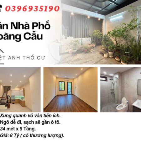 Bán nhà Phố Hoàng Cầu, Dân Xây Để Ở, Vị Trí Đẹp, 34mx5T, Giá: 8 Tỷ, Lh: 0396935190.